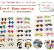 แว่นแมว แว่นตาแมว แว่นกลม แว่นเรย์แบน สำหรับน้องแมว หน้ากว้าง 10 cm มีสายรัด ใส่แล้วน่ารัก