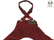 กางเกงลูกฟูกสีแดง เนื้อนิ่มใส่สบาย สำหรับน้องหมา มีสายเอี้ยมรัด ใส่สบาย รหัสสินค้า DP002
