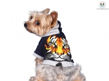 เสื้อกันหนาว หมา แมว มีฮูท ผ้าหนา สกรีนลายเสือ สวยเท่ห์มาก รหัส W081